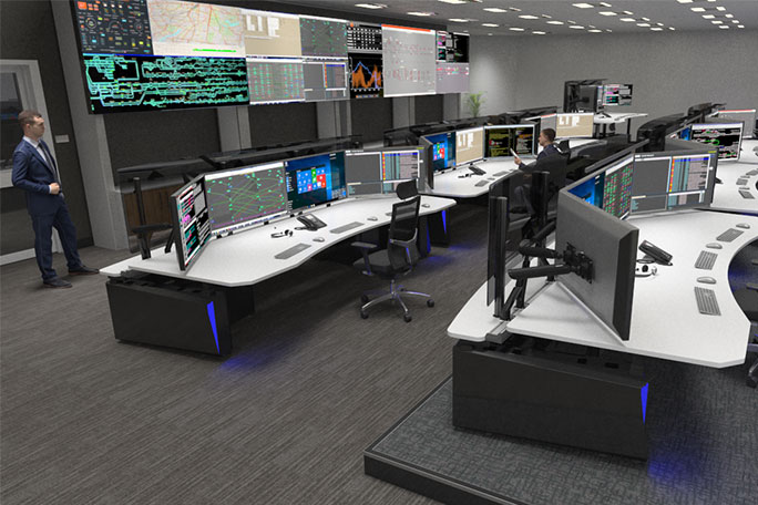 Image of large consoles taking up room in project space